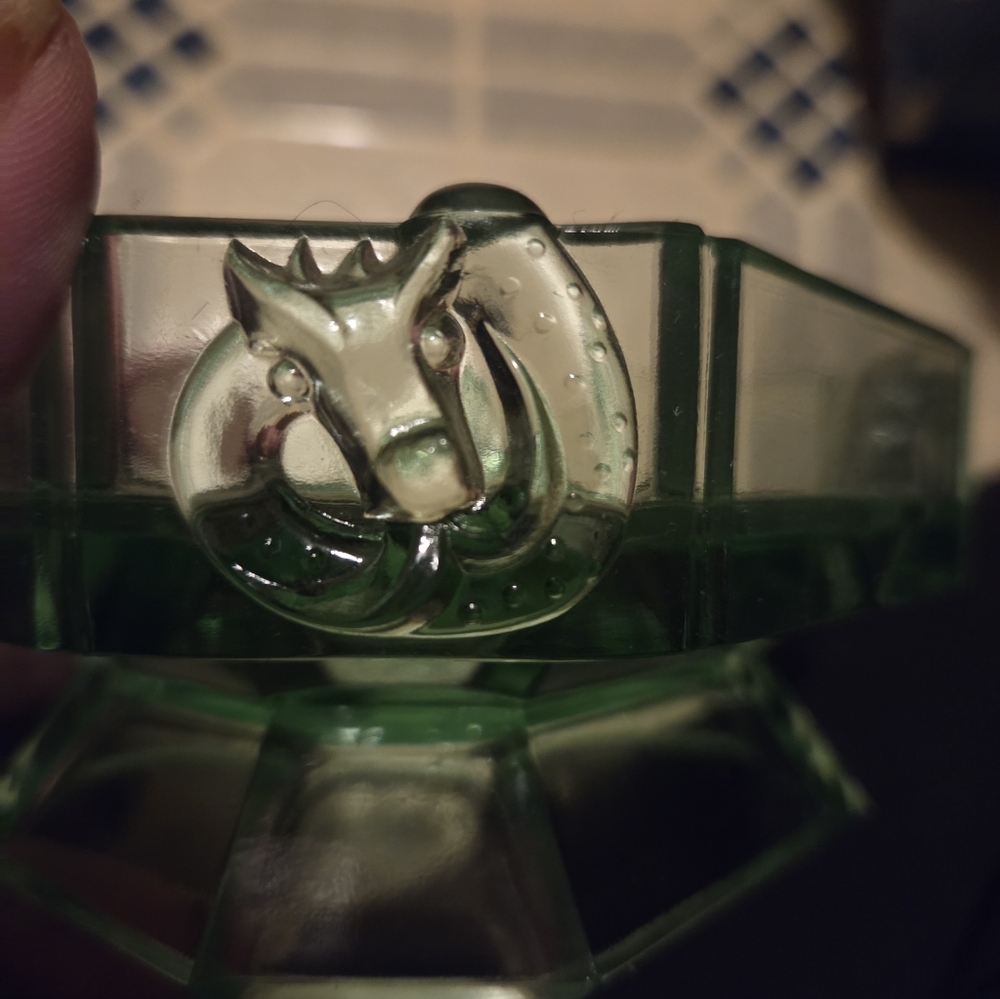 Tiara  glass green trinket holder - Picture 11 of 15